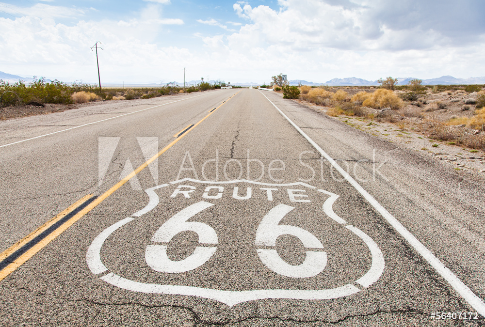 Foto op aluminium op maat Route 66